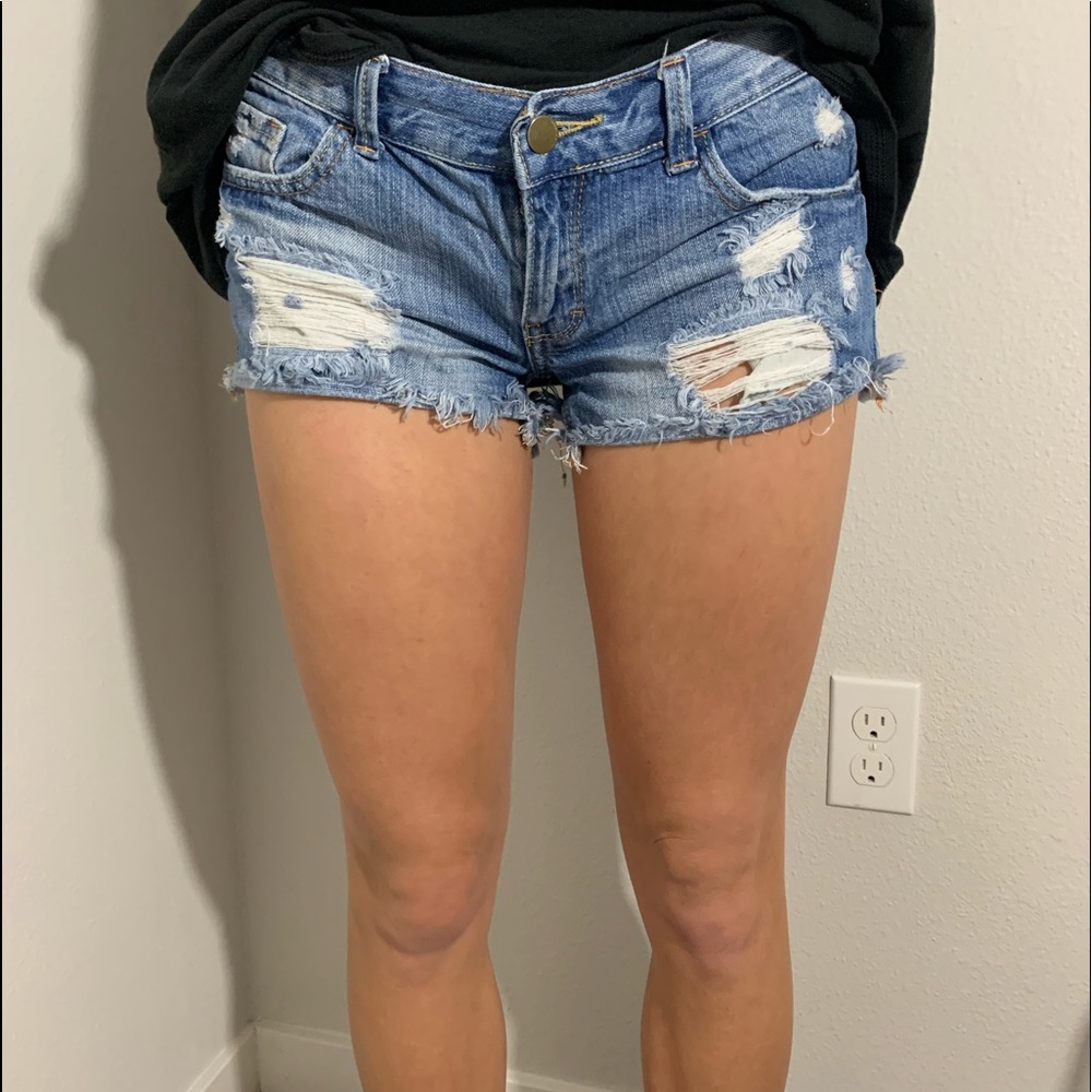 short low waisted jean shorts